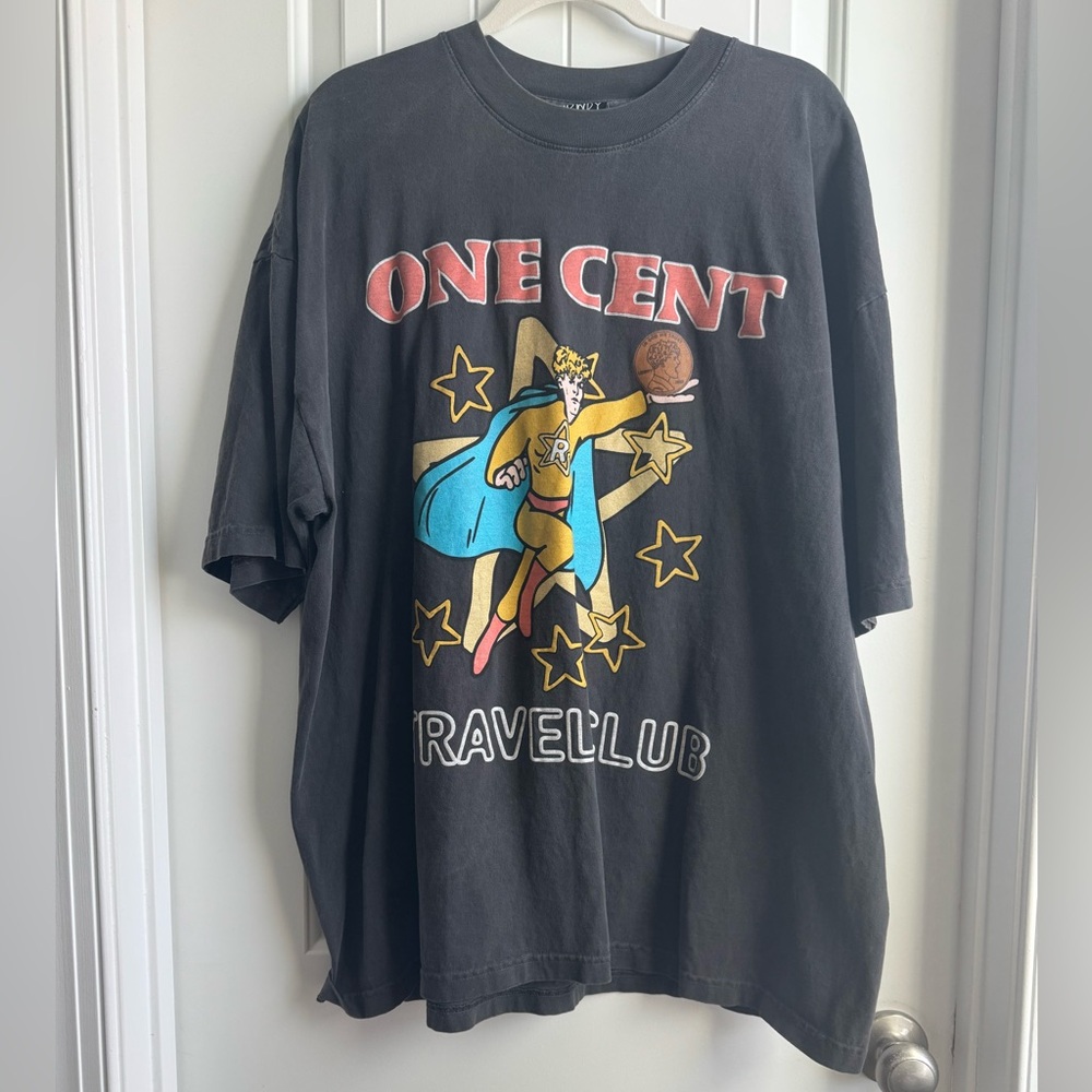 NWOT Ryan Trahan Howdy Merch One Cent Travel Club Grey T Shirt